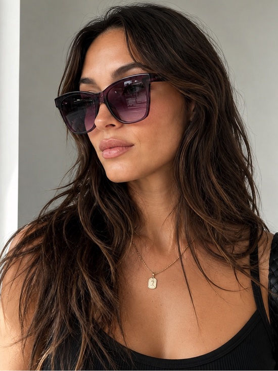 Quay Australia Accessories - QUAY After Party Purple Oversized Sunglasses